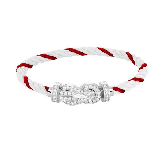 [ECHO ]CHANCE LARGE 8 FIGURE BUCKLE FULL DIAMOND BRACELET SILVER