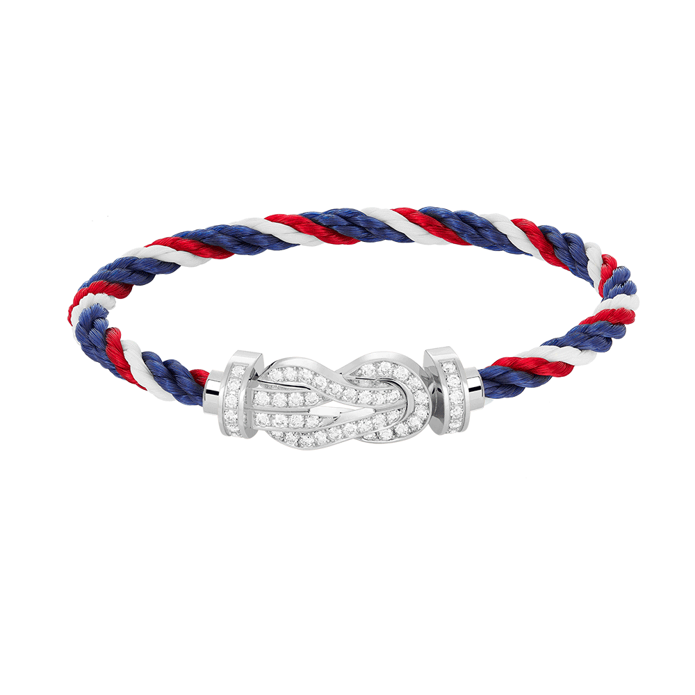 [ECHO ]CHANCE LARGE 8 FIGURE BUCKLE FULL DIAMOND BRACELET SILVER