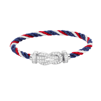 [ECHO ]CHANCE LARGE 8 FIGURE BUCKLE FULL DIAMOND BRACELET SILVER