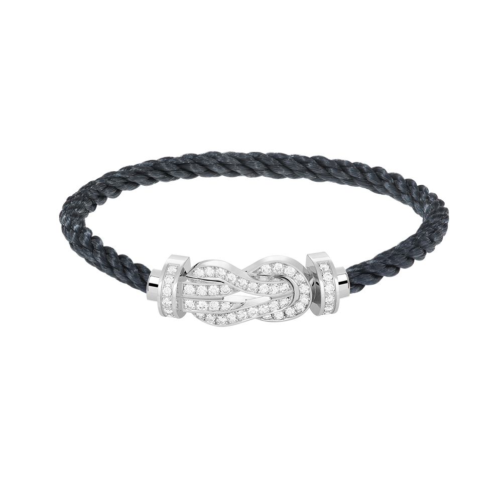 [ECHO ]CHANCE LARGE 8 FIGURE BUCKLE FULL DIAMOND BRACELET SILVER