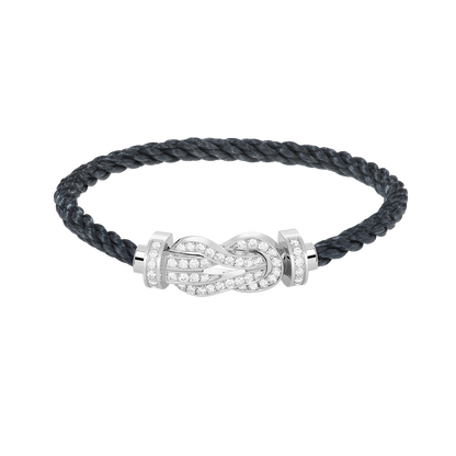 [ECHO ]CHANCE LARGE 8 FIGURE BUCKLE FULL DIAMOND BRACELET SILVER