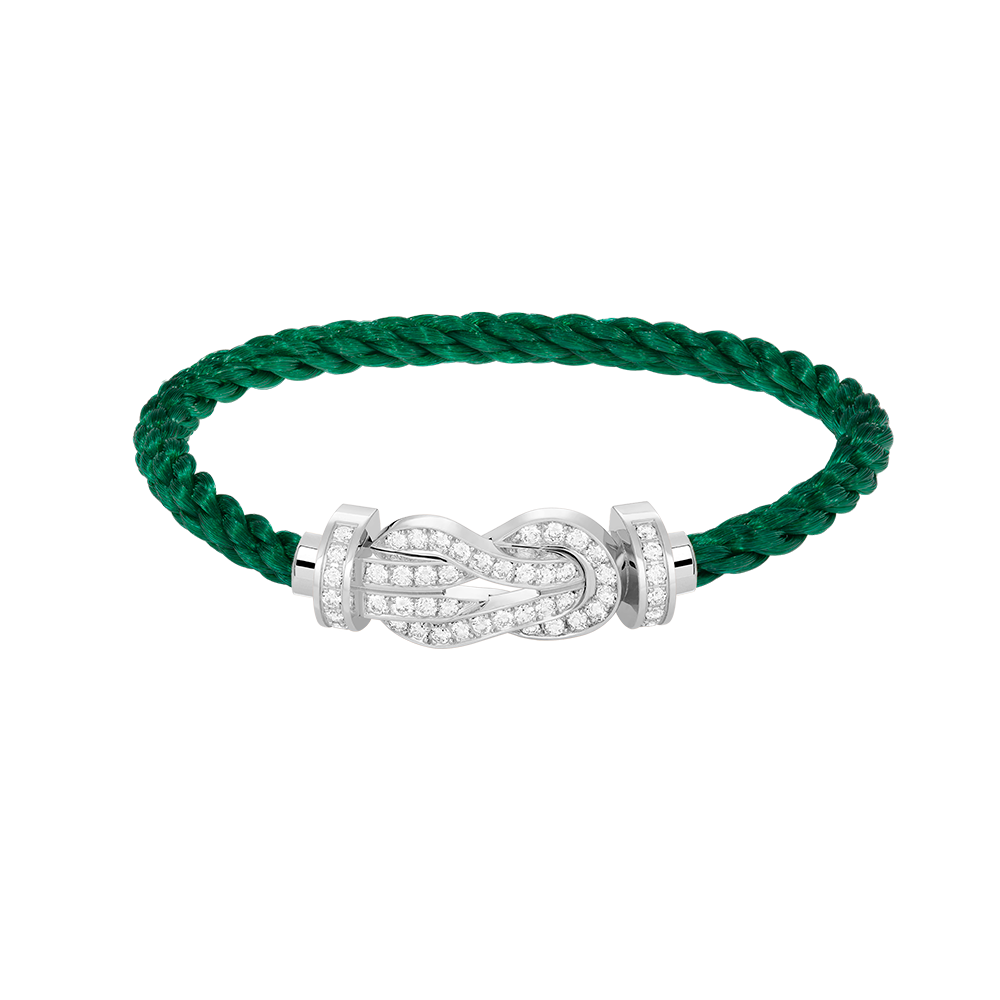 [ECHO ]CHANCE LARGE 8 FIGURE BUCKLE FULL DIAMOND BRACELET SILVER