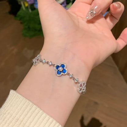 [ECHO ]CLOVER 5 MOTIF PINK BLUE RED WHITE BRACELET