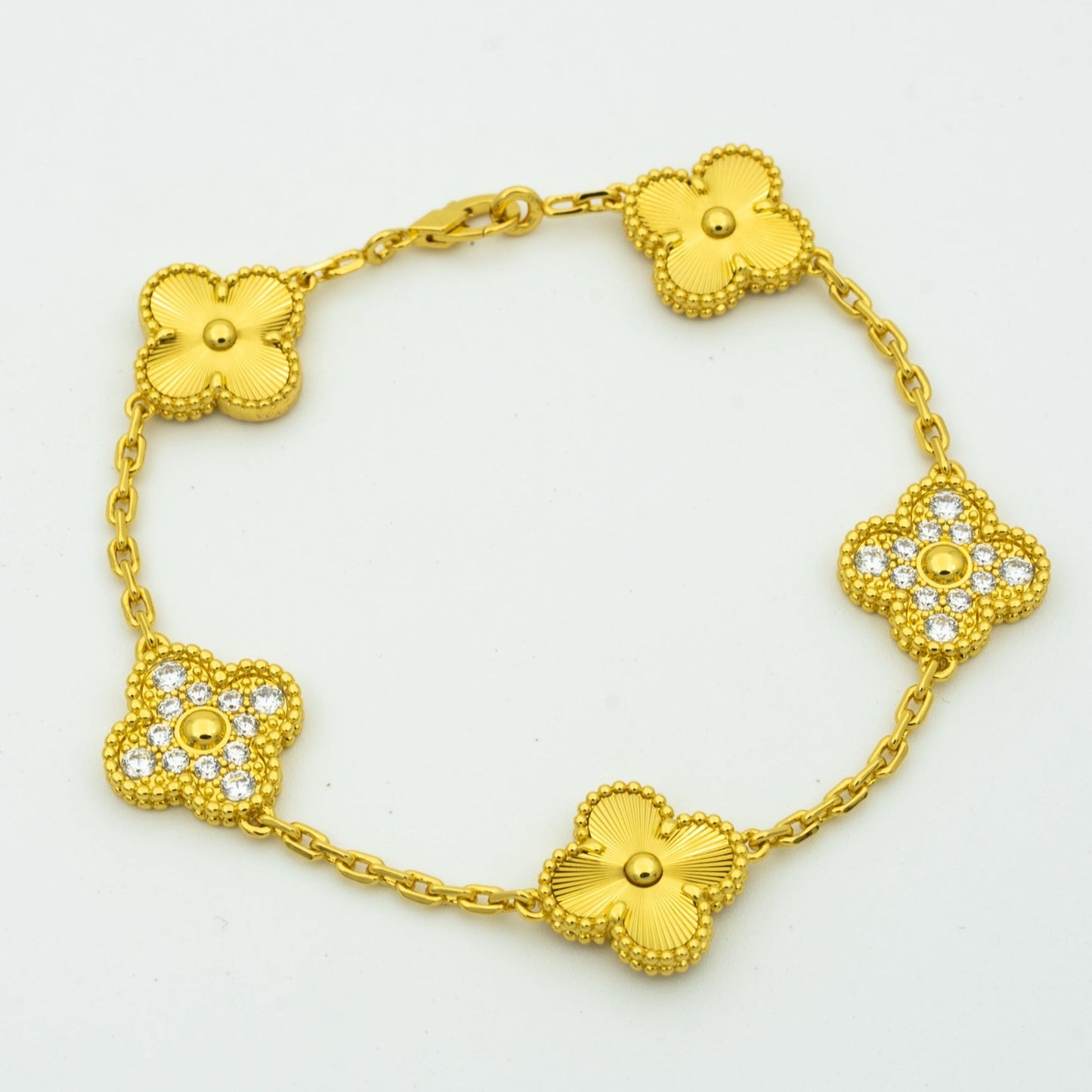 [ECHO ]CLOVER BRACELET 5 MOTIFS GOLD DIAMOND