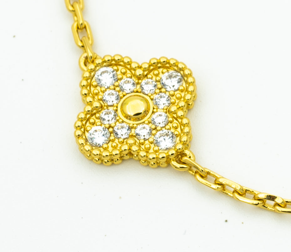 [ECHO ]CLOVER BRACELET 5 MOTIFS GOLD DIAMOND
