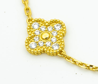 [ECHO ]CLOVER BRACELET 5 MOTIFS GOLD DIAMOND