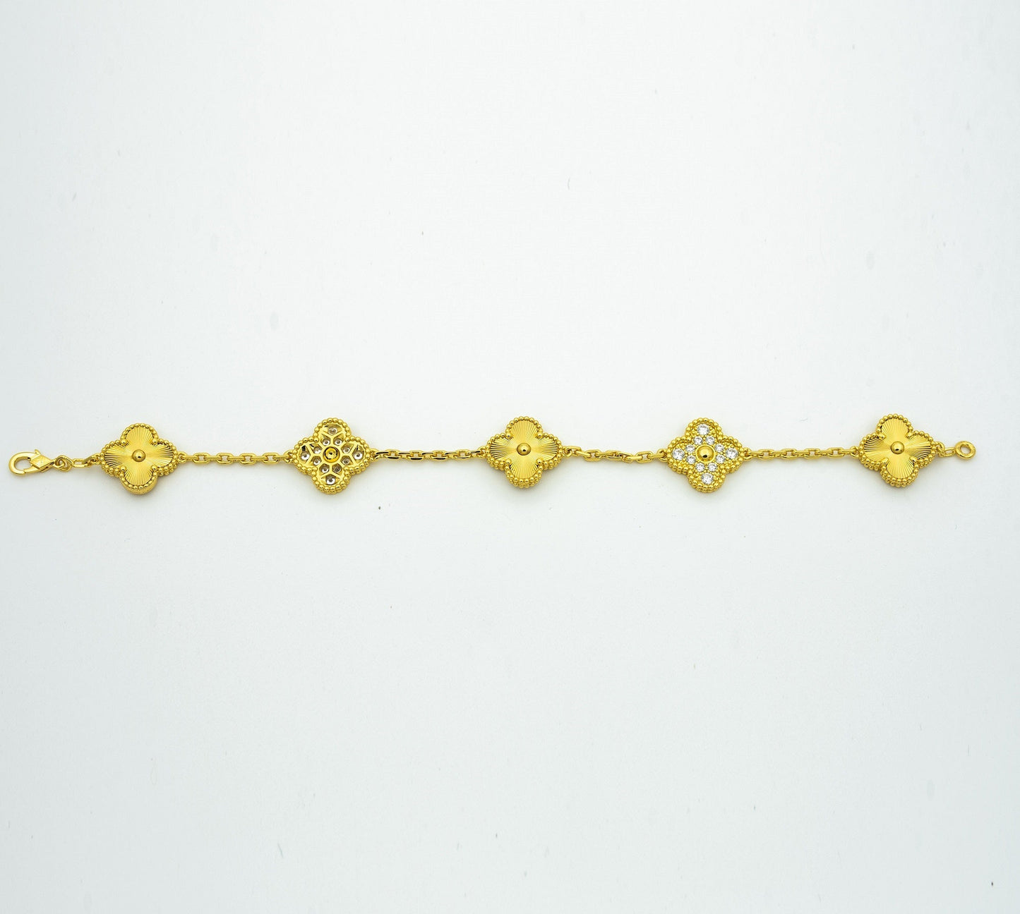 [ECHO ]CLOVER BRACELET 5 MOTIFS GOLD DIAMOND
