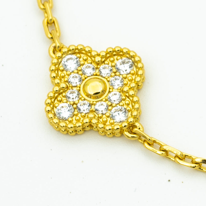 [ECHO ]CLOVER BRACELET 5 MOTIFS GOLD DIAMOND