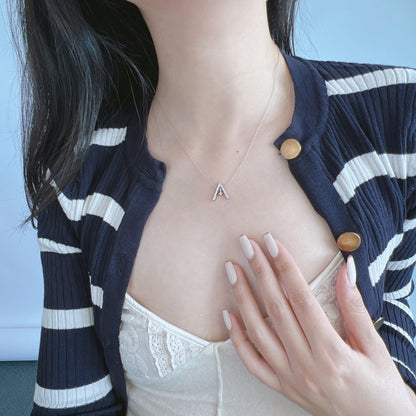 [ECHO ]Sparkling "A" Shape Necklace