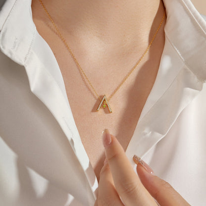 [ECHO ]Sparkling "A" Shape Necklace