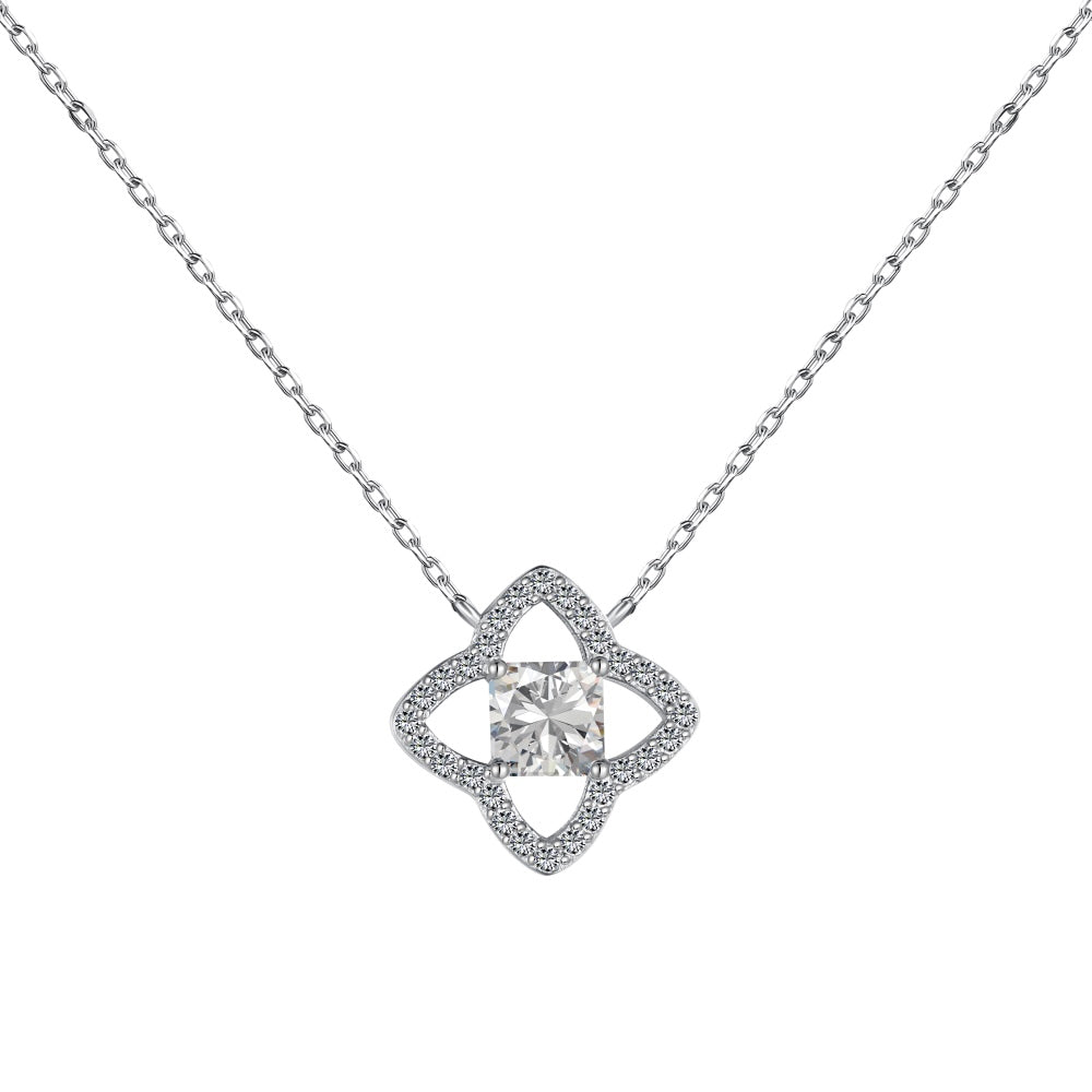 [ECHO ]Exquisite Flower Shape Princess Cut Necklace