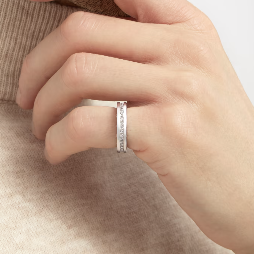 [ECHO ]ZERO 1 ONE-BAND PAVED DIAMONDS ON THE SPIRAL RING