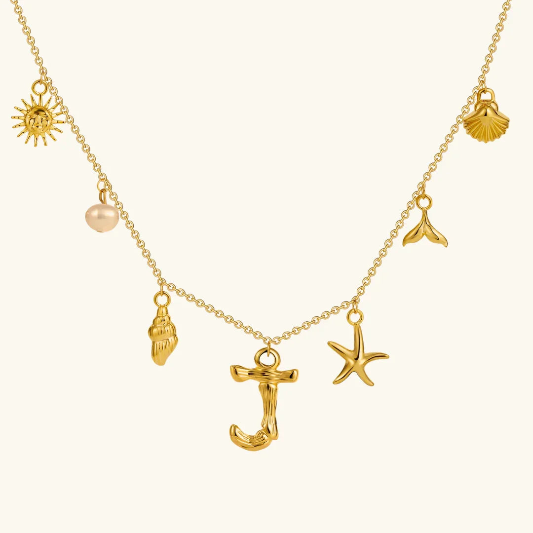 [Echo Fine]Avaria Ocean Initial Necklace