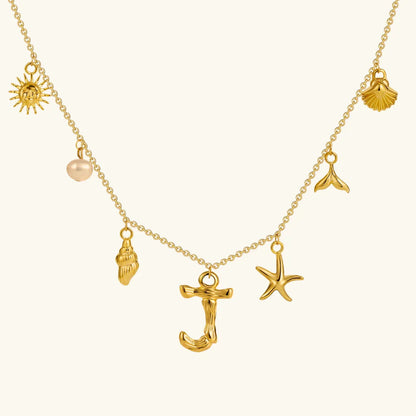[Echo Fine]Avaria Ocean Initial Necklace