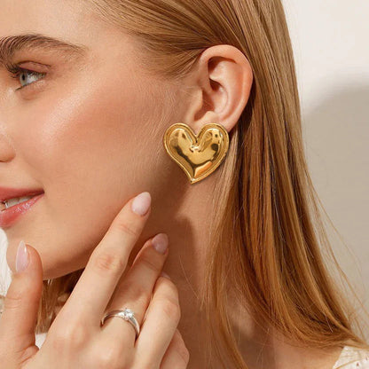 [Echo Fine]Liora Gold Heart Earrings