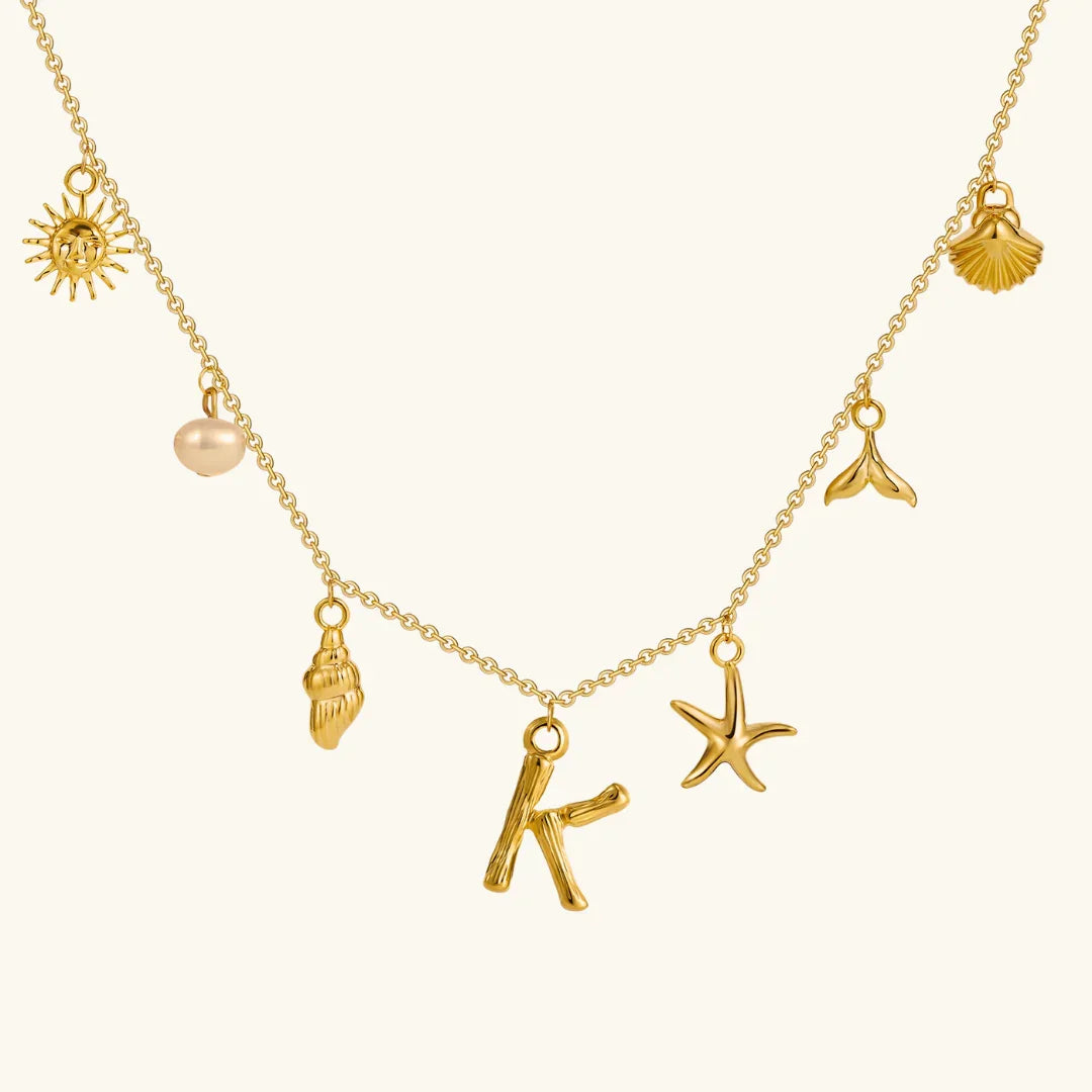 [Echo Fine]Avaria Ocean Initial Necklace