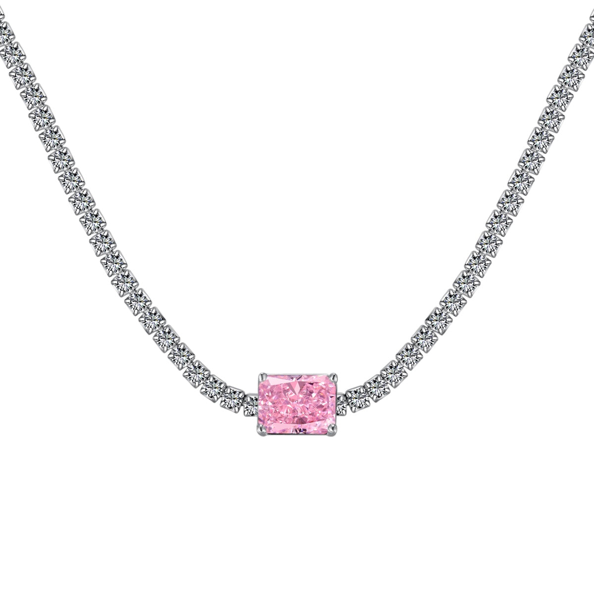 [ECHO ]2.0 carat Ornate Emerald Cut Necklace