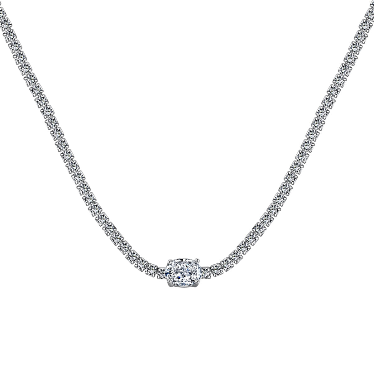[ECHO ]1.0 Carat Shining Oval Cut Necklace