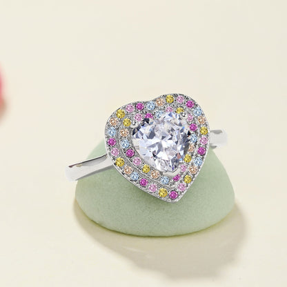 [ECHO ]Delicate Ebullient Heart Shape Wedding Ring