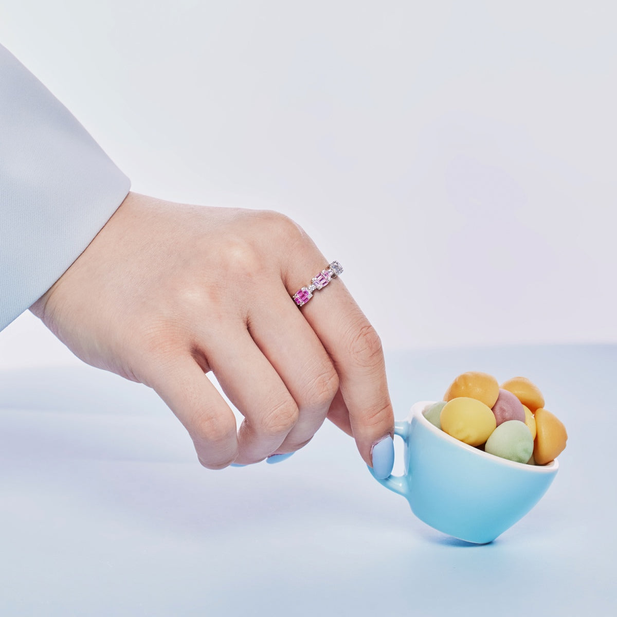 [ECHO ]Unique Colorful Emerald Cut Party Ring