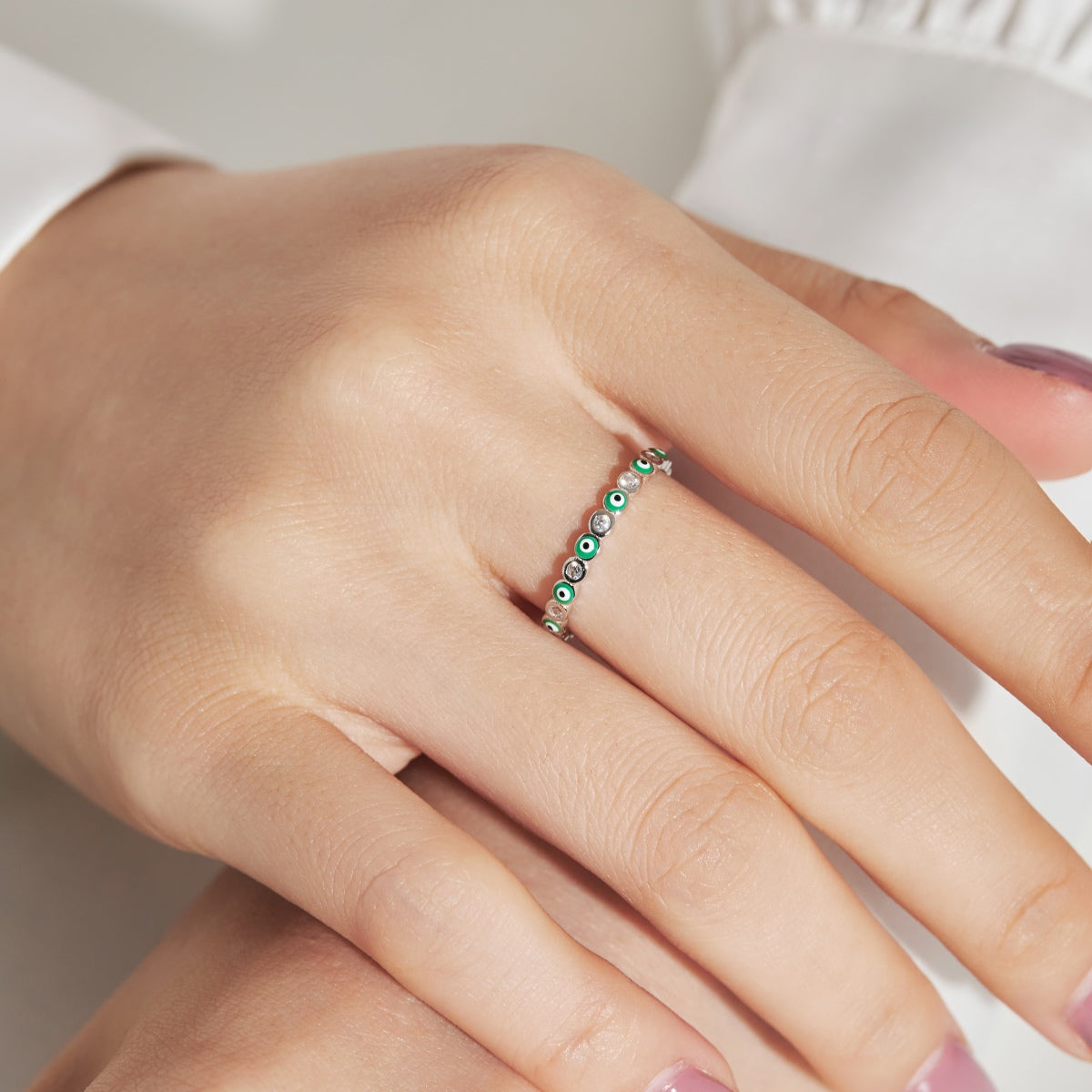 [ECHO ]Sparkling Vibrant Round Shape Daily Ring