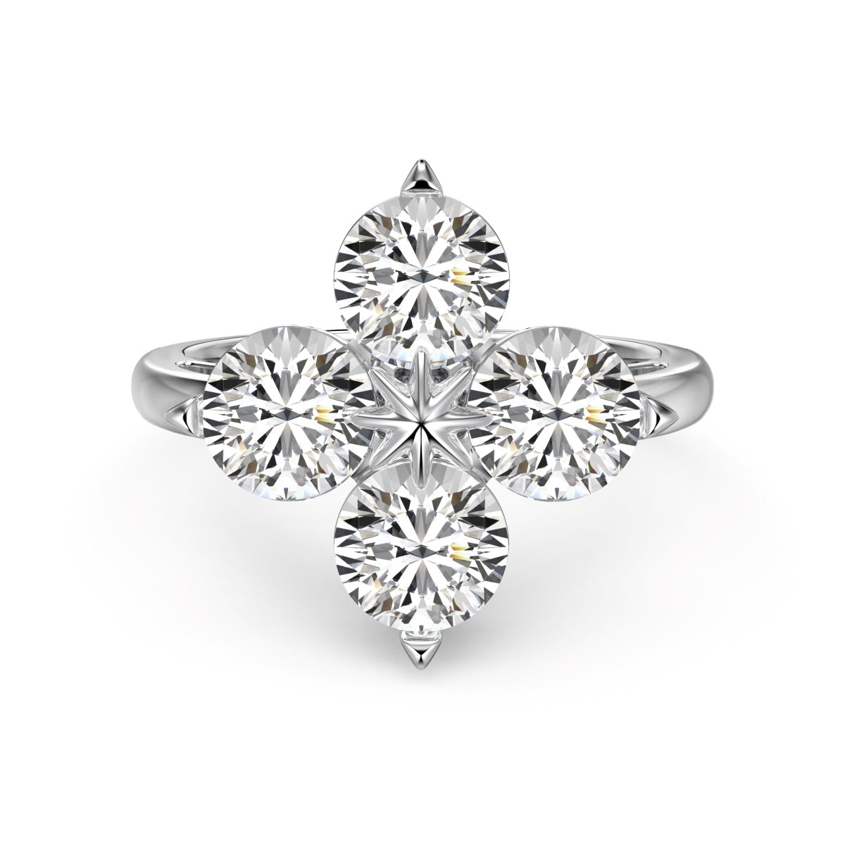 [ECHO ]Four-Leaf Clover Eight-Pointed Star Ring