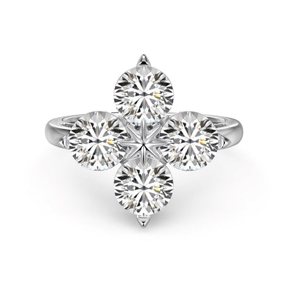 [ECHO ]Four-Leaf Clover Eight-Pointed Star Ring