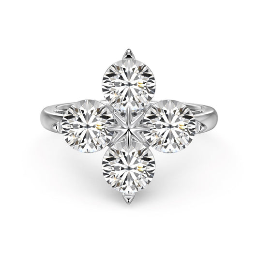 [ECHO ]Four-Leaf Clover Eight-Pointed Star Ring