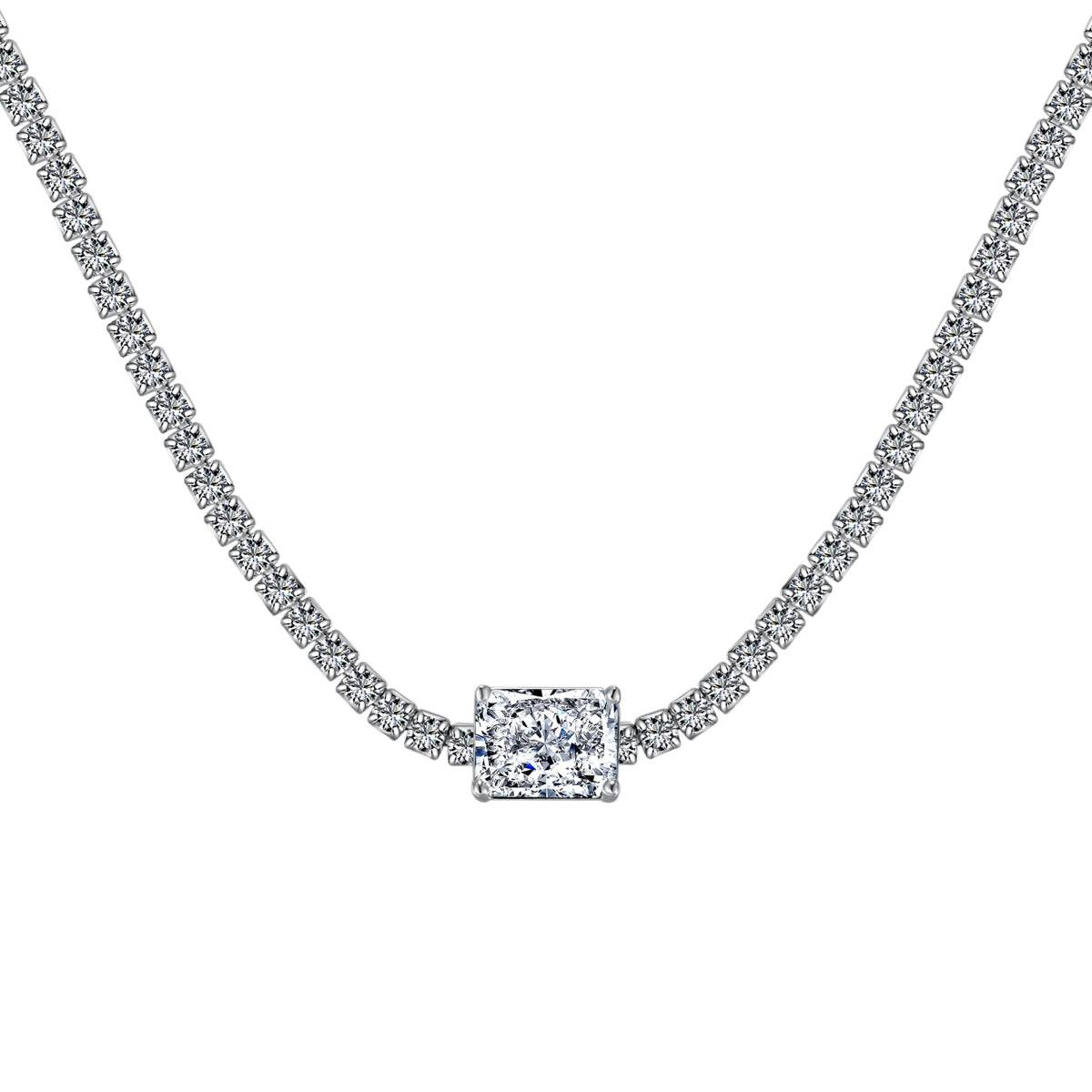 [ECHO ]2.0 carat Ornate Emerald Cut Necklace