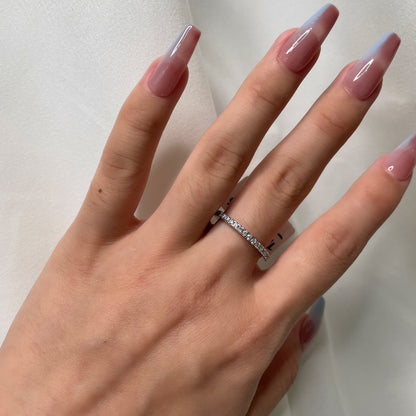 [ECHO ]Delicate Sparkling Round Cut Daily Ring