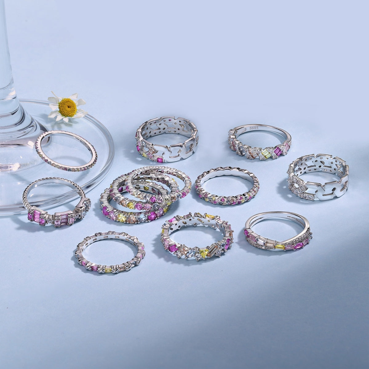 [ECHO ]Radiant Sparkling Round Cut Daily Ring