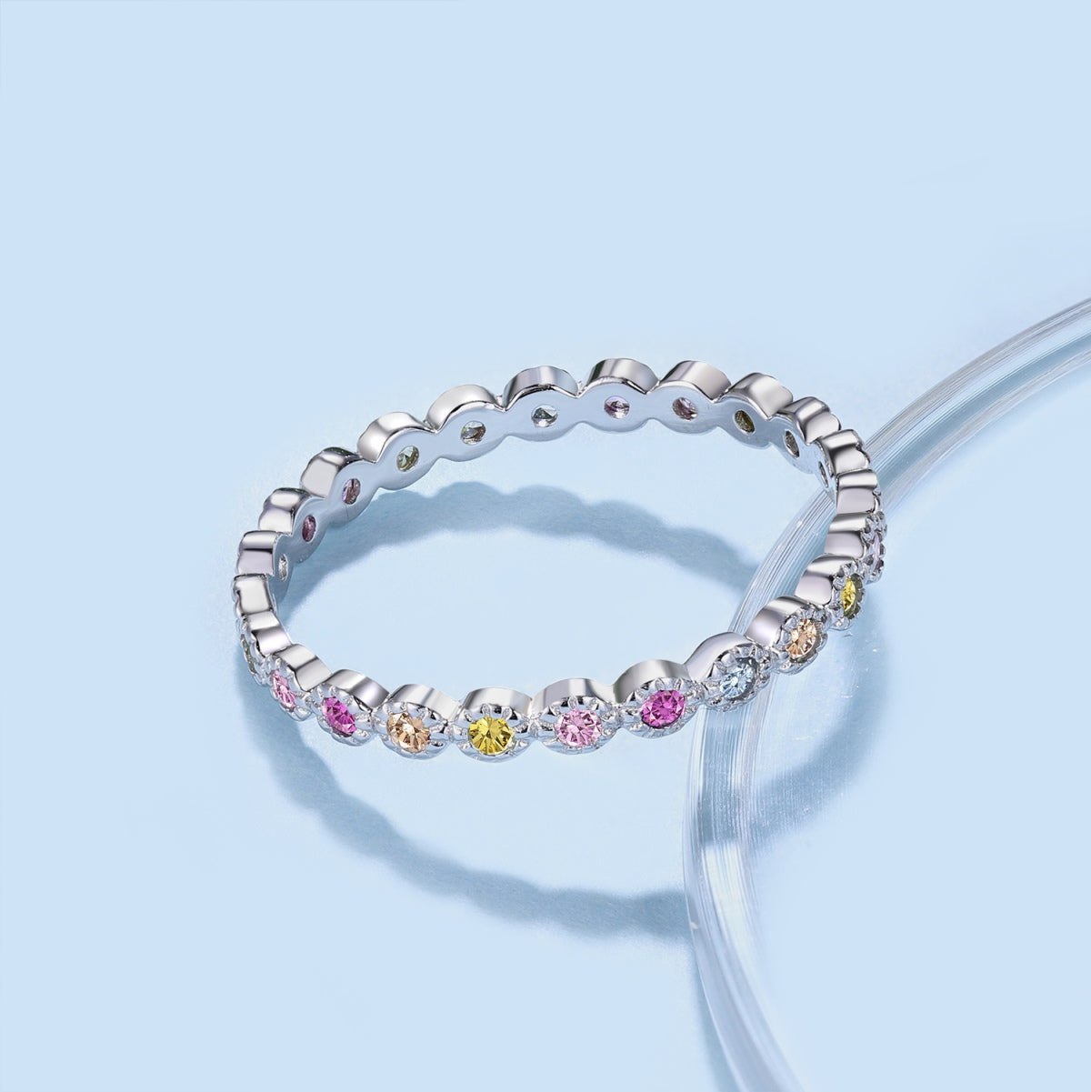 [ECHO ]Radiant Sparkling Round Cut Daily Ring