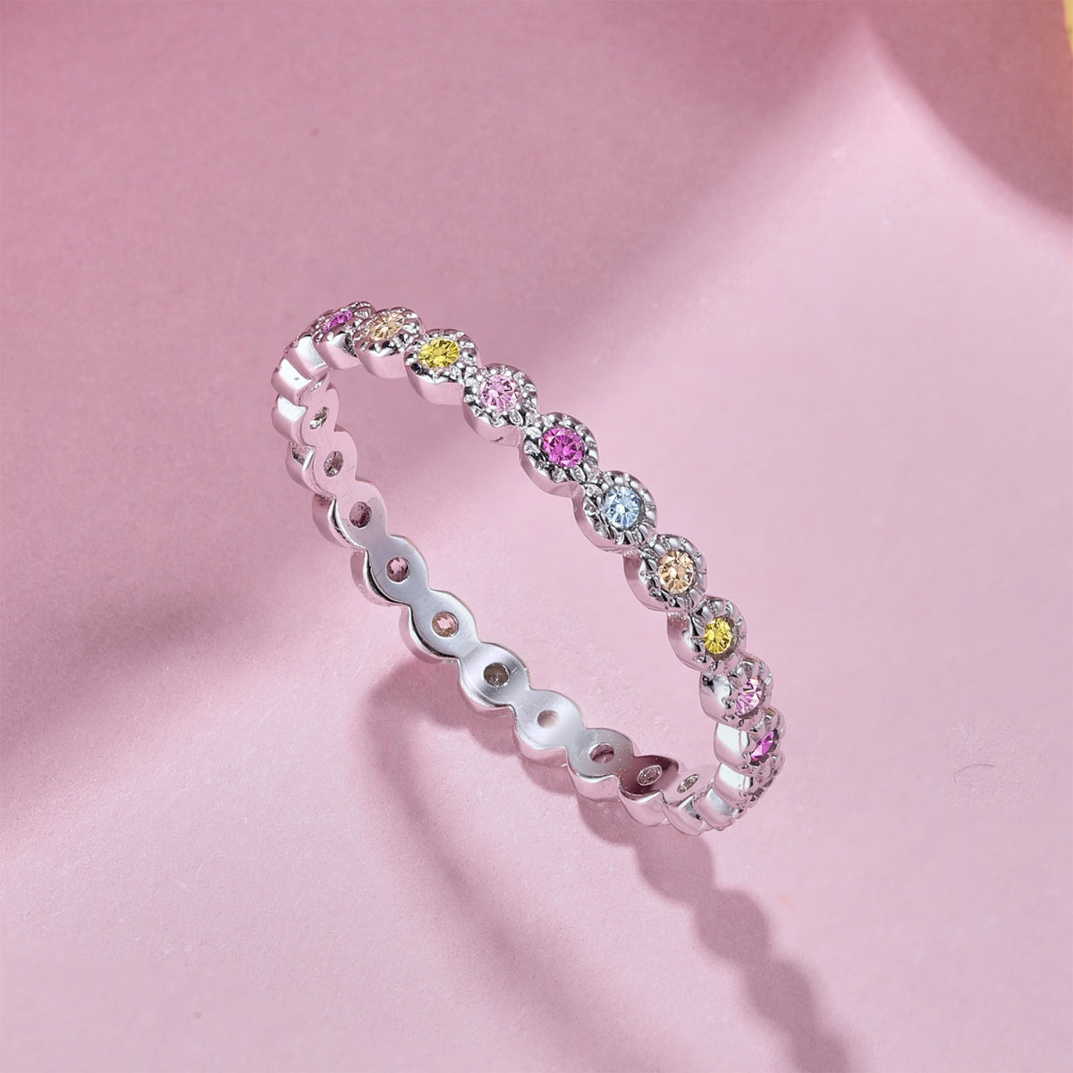 [ECHO ]Radiant Sparkling Round Cut Daily Ring