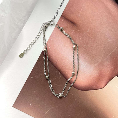 [ECHO ]Delicate Bead Double Layer Bracelet