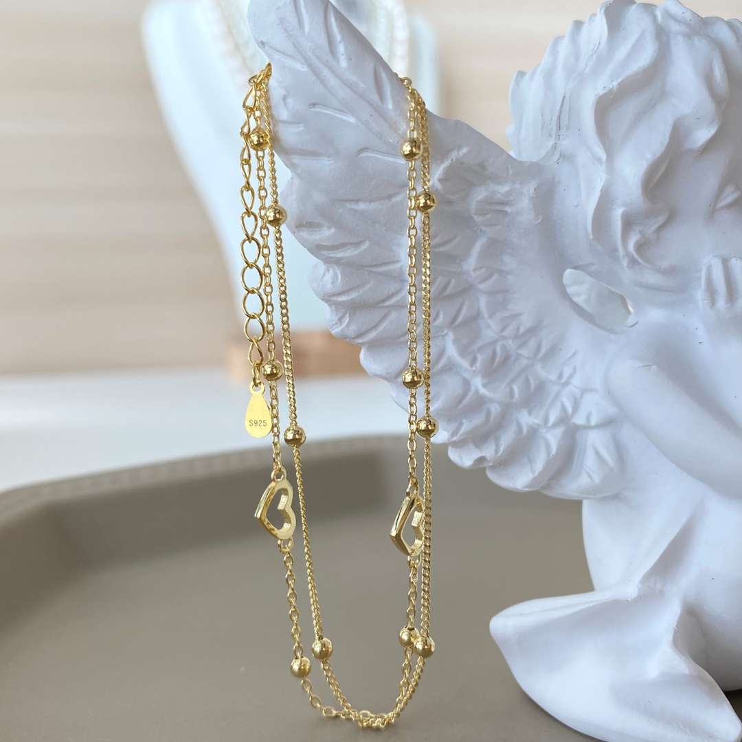 [ECHO ]Dainty Double Layer Love Heart Bracelet