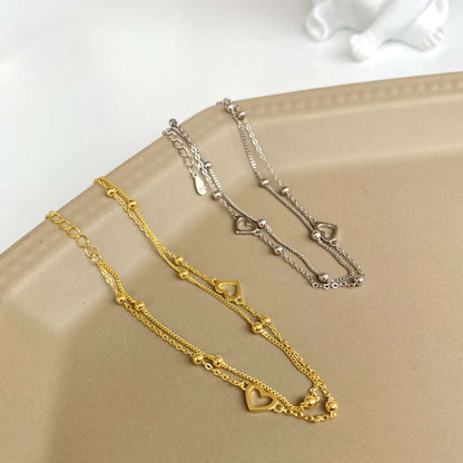 [ECHO ]Dainty Double Layer Love Heart Bracelet