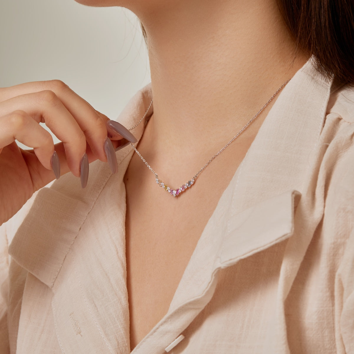 [ECHO ]Dazzling Rainbow Necklace
