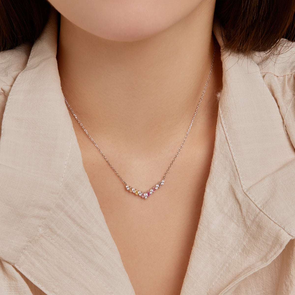 [ECHO ]Dazzling Rainbow Necklace
