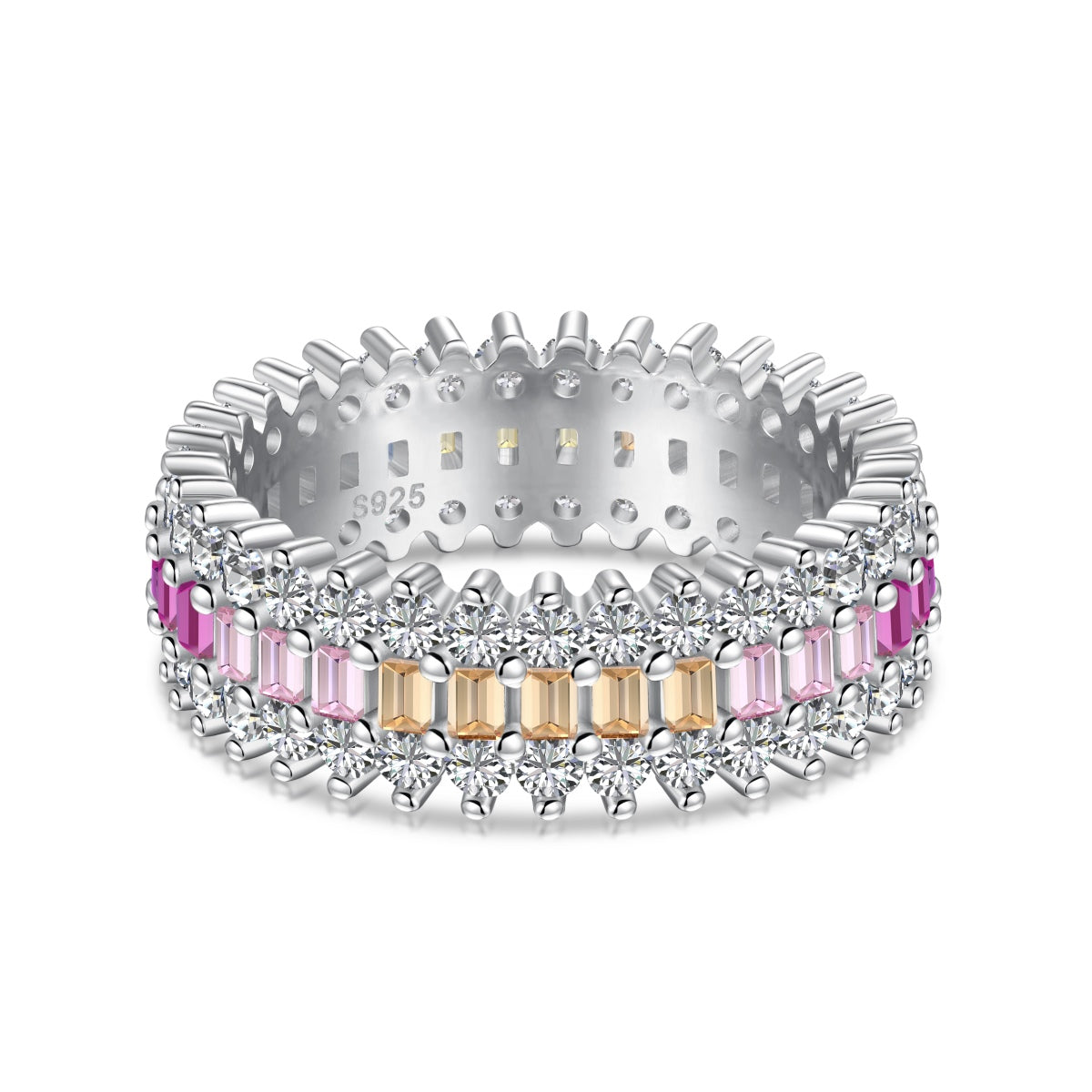 [ECHO ]Ornate Colorful Radiant Cut Daily Ring