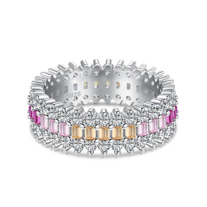 [ECHO ]Ornate Colorful Radiant Cut Daily Ring