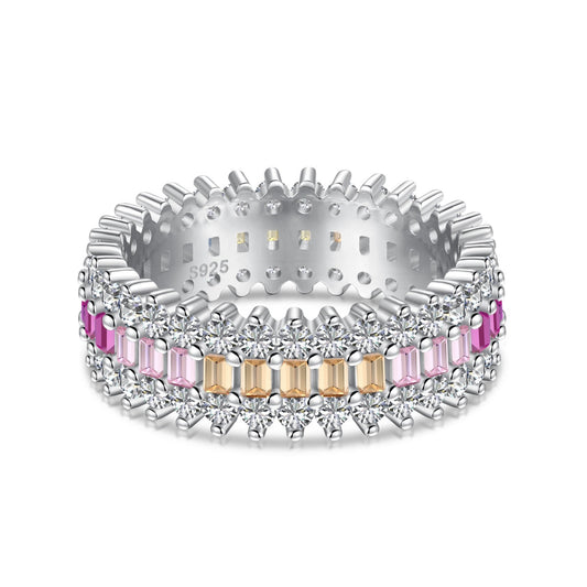 [ECHO ]Ornate Colorful Radiant Cut Daily Ring