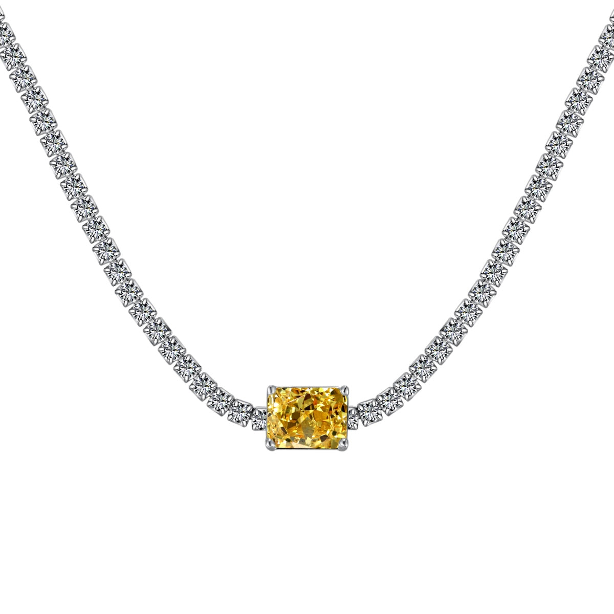 [ECHO ]2.0 carat Ornate Emerald Cut Necklace