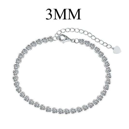 [ECHO ]Ornate  Sparkling Round Cut Daily Bracelet