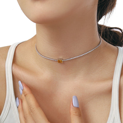[ECHO ]2.0 carat Ornate Emerald Cut Necklace