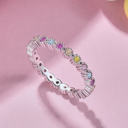 [ECHO ]Unique Scintillating Round Cut Daily Ring