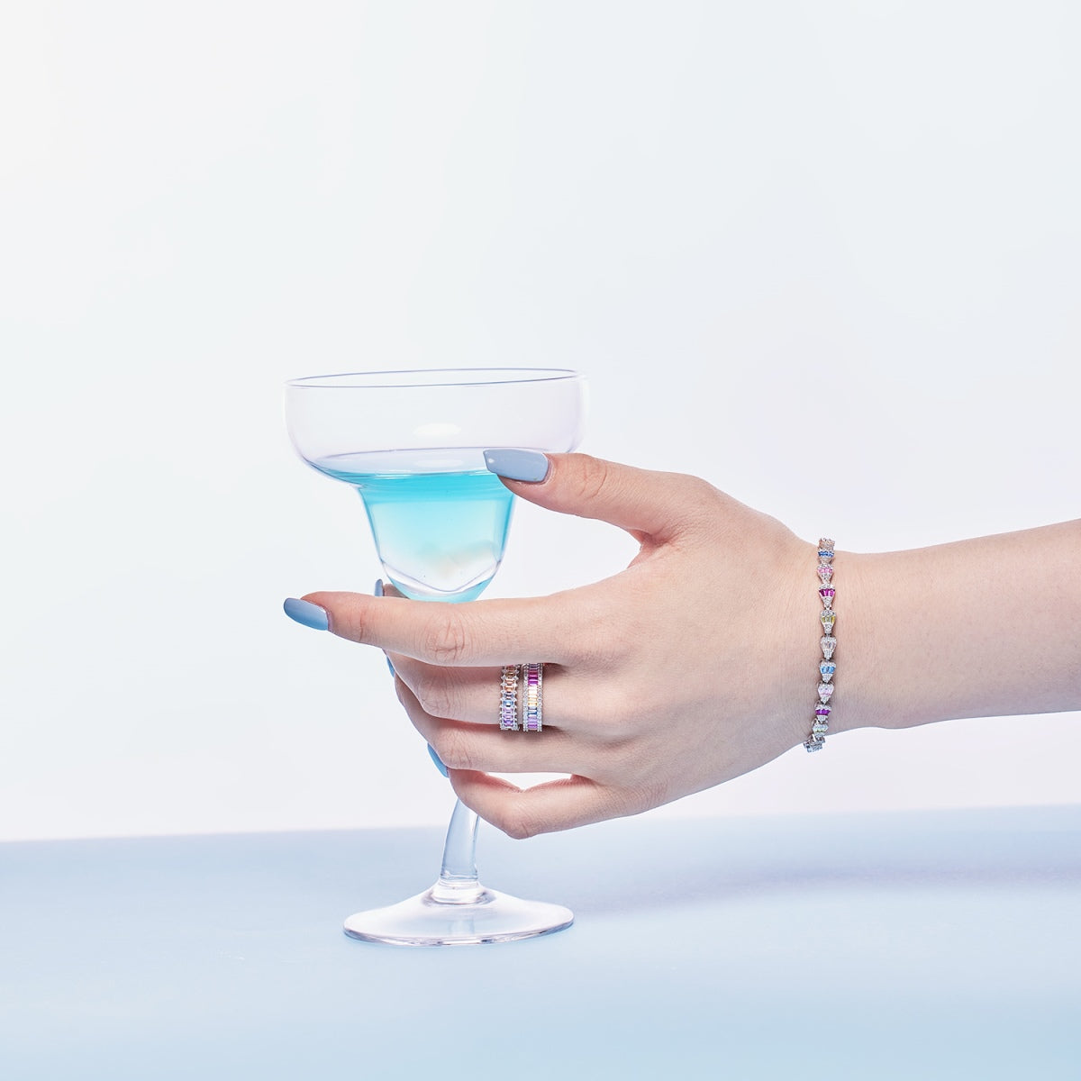 [ECHO ]Dainty Kaleidoscopic Emerald Cut Daily Ring