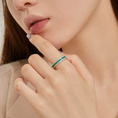 [ECHO ]Delicate Colorful Round Cut Daily Ring