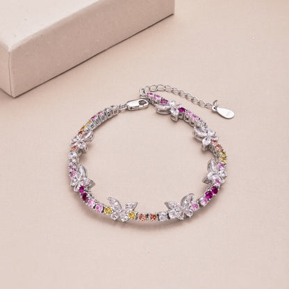 [ECHO ]Ornate Colorful Butterfly Shape Round Cut Daily Bracelet