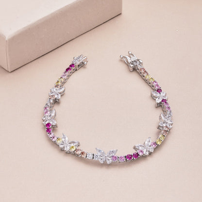 [ECHO ]Ornate Colorful Butterfly Shape Round Cut Daily Bracelet