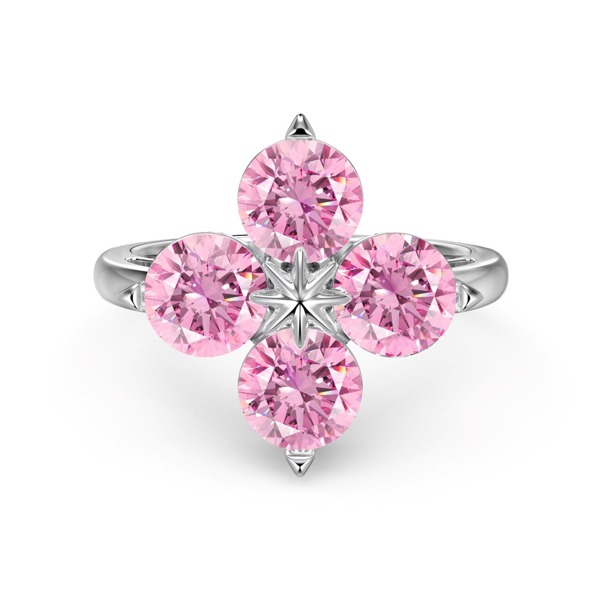 [ECHO ]Four-Leaf Clover Eight-Pointed Star Ring